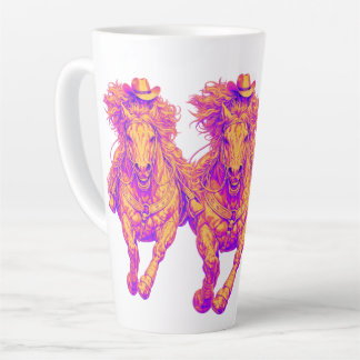Neon Western Horse Cowgirl Art Milchtasse
