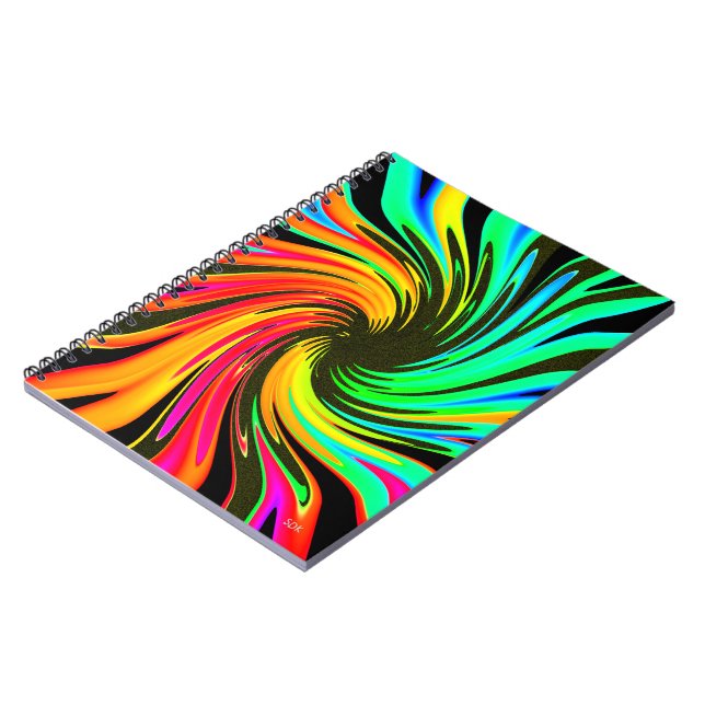 Neon Whirlpool Galaxy Notizblock (Linke Seite)