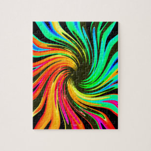 Neon Whirlpool Galaxy Puzzle