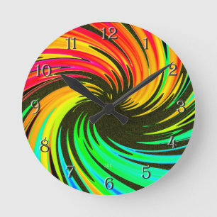 Neon Whirlpool Galaxy Runde Wanduhr