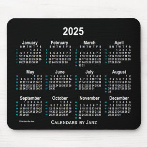 Neon White 52 Weeks Calendar von Janz 2025 Mousepad
