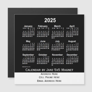 Neon White Business Calendar von Janz Magnetkarte