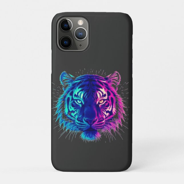 Neon White Tiger – Glowing Cyberpunk Wildlife Art Case-Mate iPhone Hülle (Rückseite)