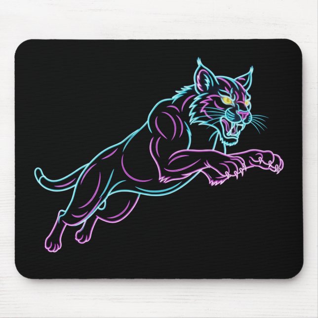 Neon Wildcat Mouse Pad Mousepad (Vorne)