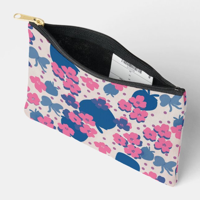 Neon-Wilde-Blumen-Erdbeere  Zubehörtasche (Offen)