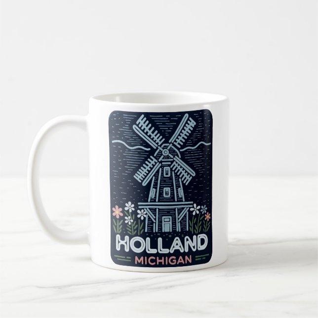 Neon Windmill Holland Michigan Kaffeetasse (Links)