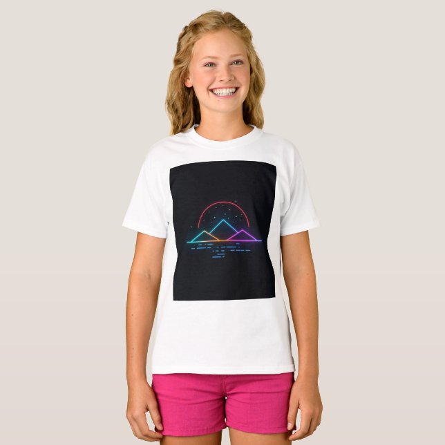 Neon Winter Streetwear Mood Artwork T-Shirt (Vorne ganz)
