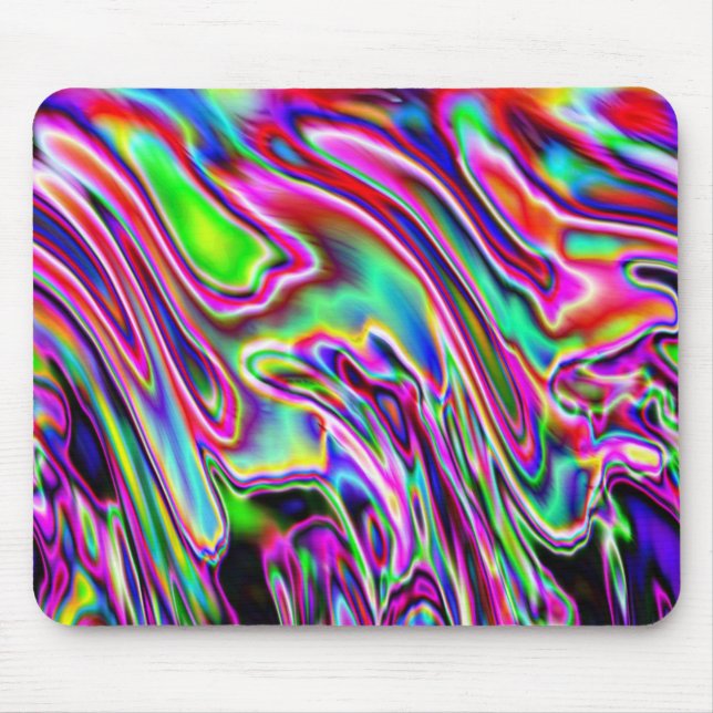 Neon Wirbel Mousepad (Vorne)