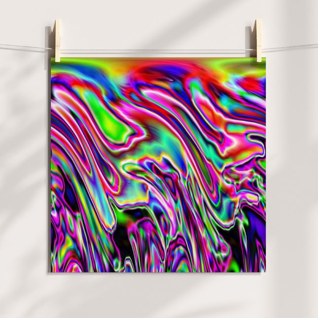 Neon Wirbel Poster (Neon Swirls Abstract Digital Poster)