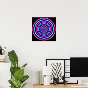 Neon-Wirbelringe Poster