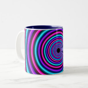 Neon-Wirbelringe Zweifarbige Tasse