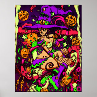 Neon Witch Poster