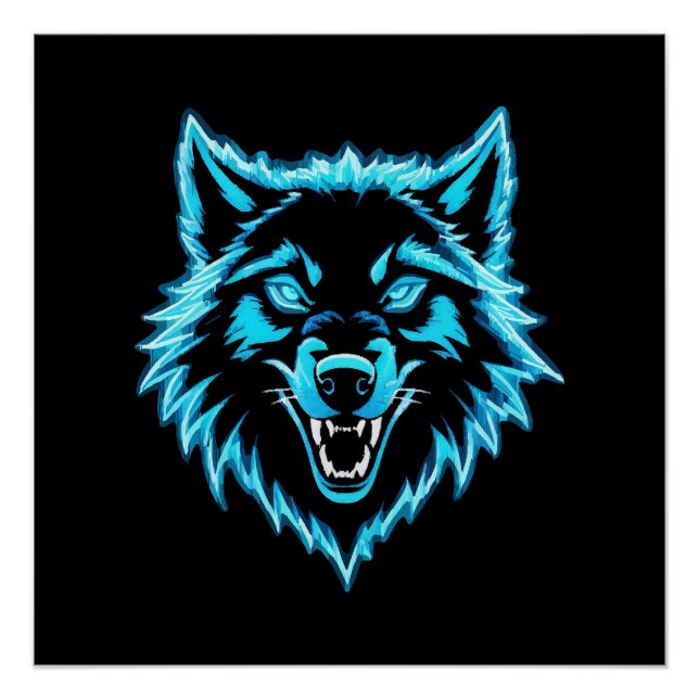 Neon Wolf Poster (Vorderseite)