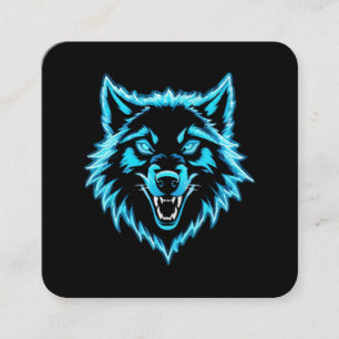 Neon Wolf Quadratische Visitenkarte