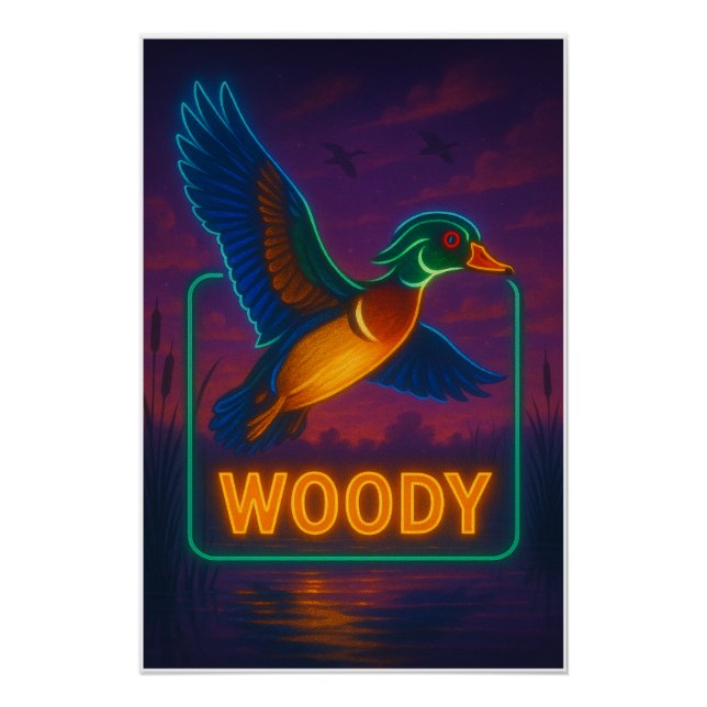 Neon Wood Duck Poster (Vorderseite)