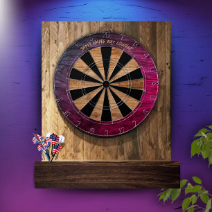 Neon Wooden EFFECT Dartboard Bar Lounge Games Room Dartscheibe