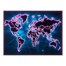 Neon World Map