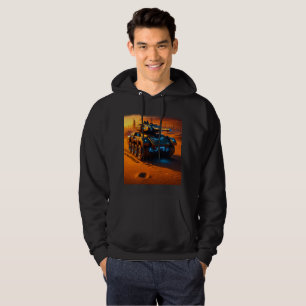 Neon-Wüsten-Pullover mit Kapuze – futuristischer S Hoodie