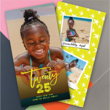 Neon Yellow 2025 Pinsel Mix Typografie Neujahr