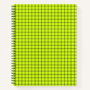 Neon Yellow Black Grid Uni für Notebook-PCs Notizbuch
