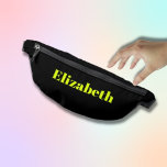Neon Yellow Classic Name | Black Stylish Bauchtasche<br><div class="desc">Neon Yellow Classic Personalisierter Name | Black Stylish Fanny Pack</div>