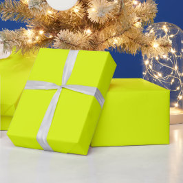 Neon Yellow Elegante Minimalistische Farbe Schlich Geschenkpapier