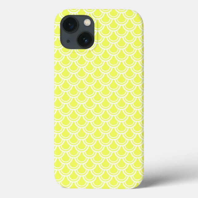 Neon Yellow Fish Scale Muster iPad Fall Case-Mate iPhone Hülle (Rückseite)