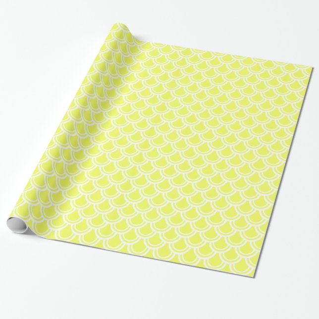 Neon Yellow Fish Scanner Papier Geschenkpapier (Ungerollt)