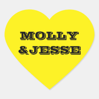 Neon Yellow Heart Siegel Herz-Aufkleber