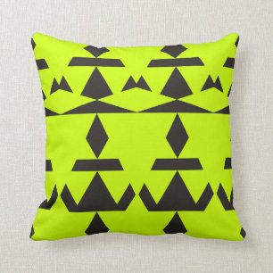 Neon Yellow Minimal Tribal Kissen