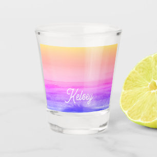 Neon Yellow Pink Orange Tropical Paradise Trendy Schnapsglas