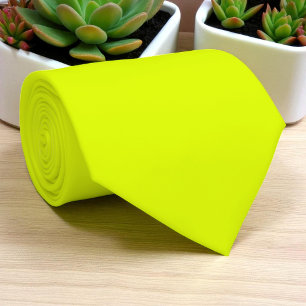 Neon Yellow Retro Trendy Color Fluoreszenz Bright Krawatte
