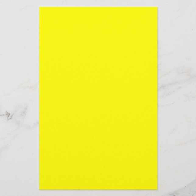 Neon Yellow Solid Color Briefpapier (Vorderseite)