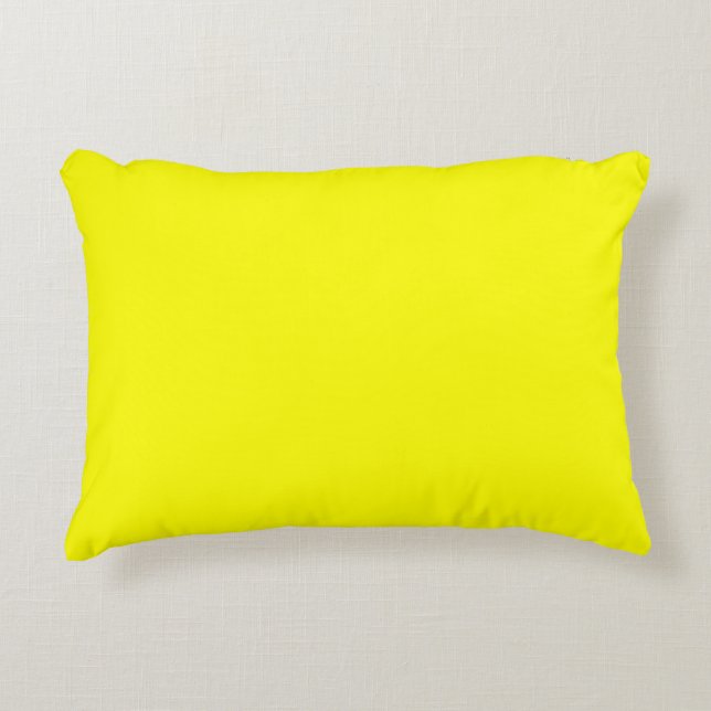 Neon Yellow Solid Color Dekokissen (Vorderseite)