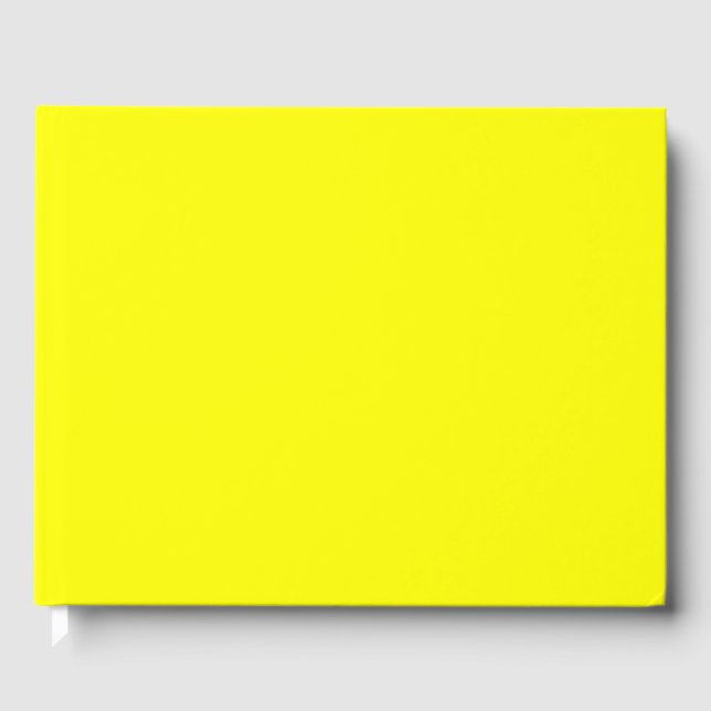 Neon Yellow Solid Color Gästebuch (Vorderseite)