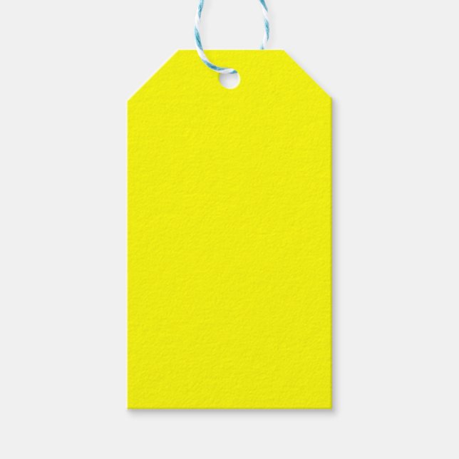 Neon Yellow Solid Color Geschenkanhänger (Vorderseite)