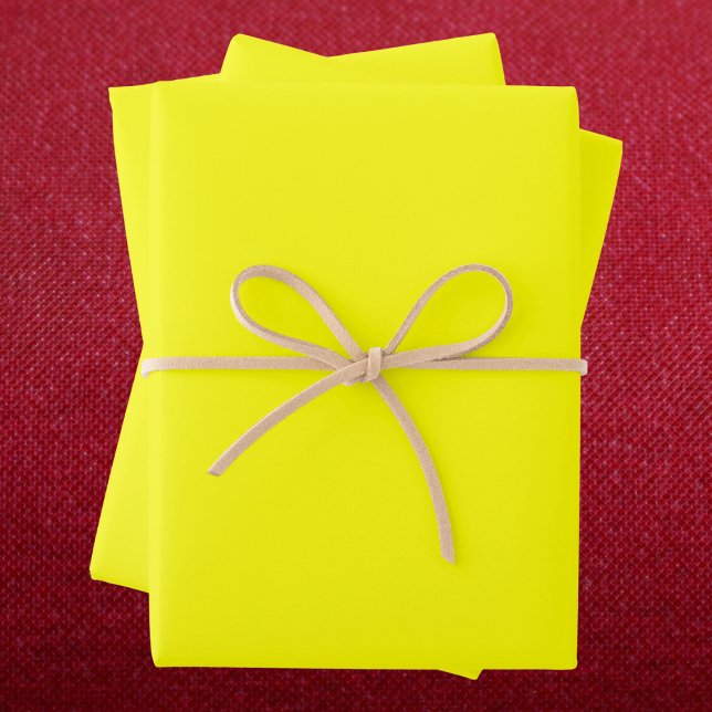 Neon Yellow Solid Color Geschenkpapier Set (Von Creator hochgeladen)