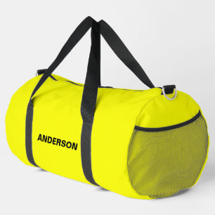 Neon Yellow Solid Color Individuelle Name Duffle Bag