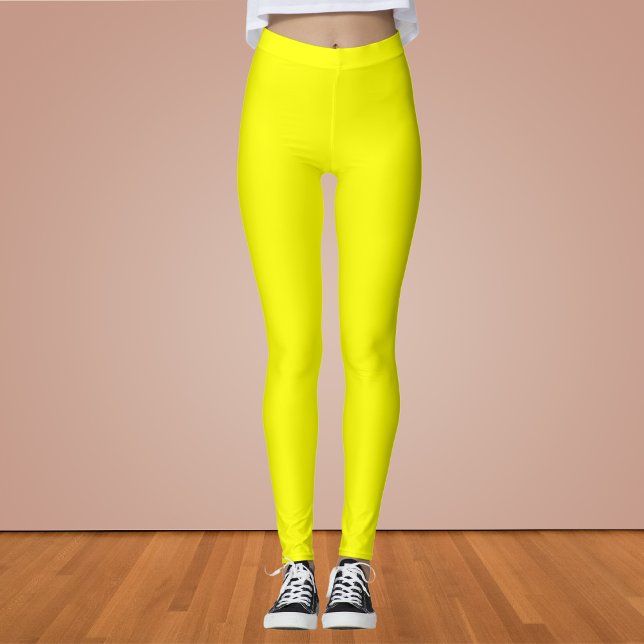 Neon Yellow Solid Color Leggings (Von Creator hochgeladen)