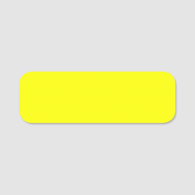 Neon Yellow Solid Color Namensschild (Vorderseite)
