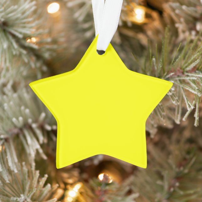 Neon Yellow Solid Color Ornament (Baum)