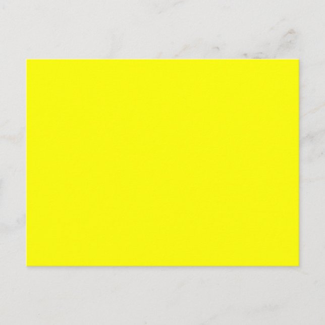 Neon Yellow Solid Color Postkarte (Vorderseite)
