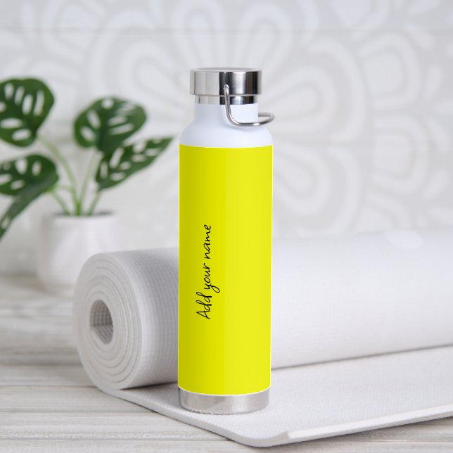 Neon Yellow Solid Color Trinkflasche (Yoga)
