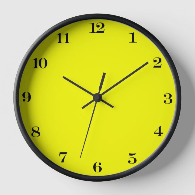 Neon Yellow Solid Color Uhr (Vorderseite)