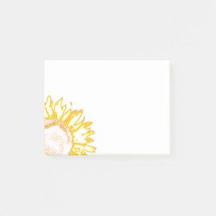 Neon Yellow Sunflower Post-it Klebezettel