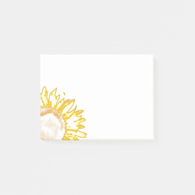 Neon Yellow Sunflower Post-it Klebezettel (Vorderseite)