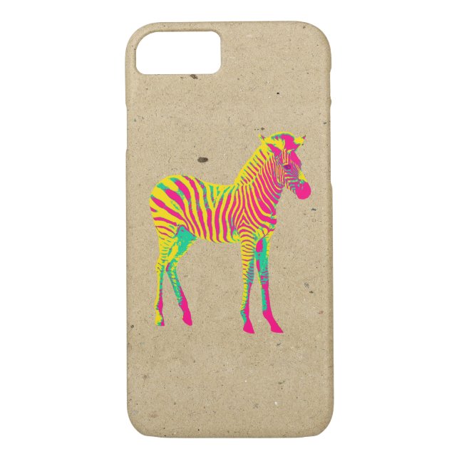 Neon Zebra Baby Animal Psychedelic Funky Retro Case-Mate iPhone Hülle (Rückseite)