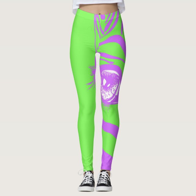 Neon-Zebra-Muster-Modell-Leggings Leggings (Vorderseite)