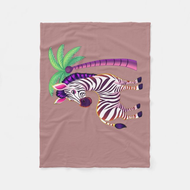 Neon-Zebra-Paradies Fleecedecke (Vorderseite)