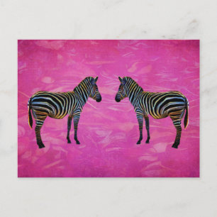 Neon Zebra Reflection Postkarte